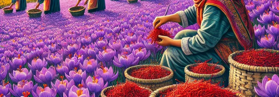 برداشت دستی زعفران