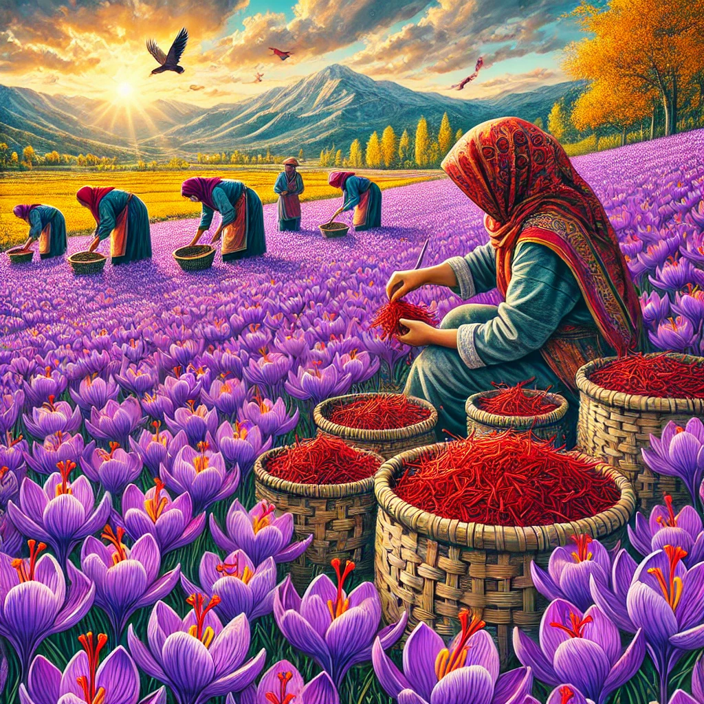 برداشت دستی زعفران